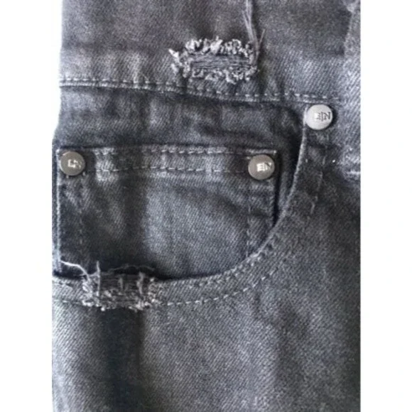 EN NOIR EN001 Celebrity fav Bieber Efron Distress Jean Coated Cash Black sz31